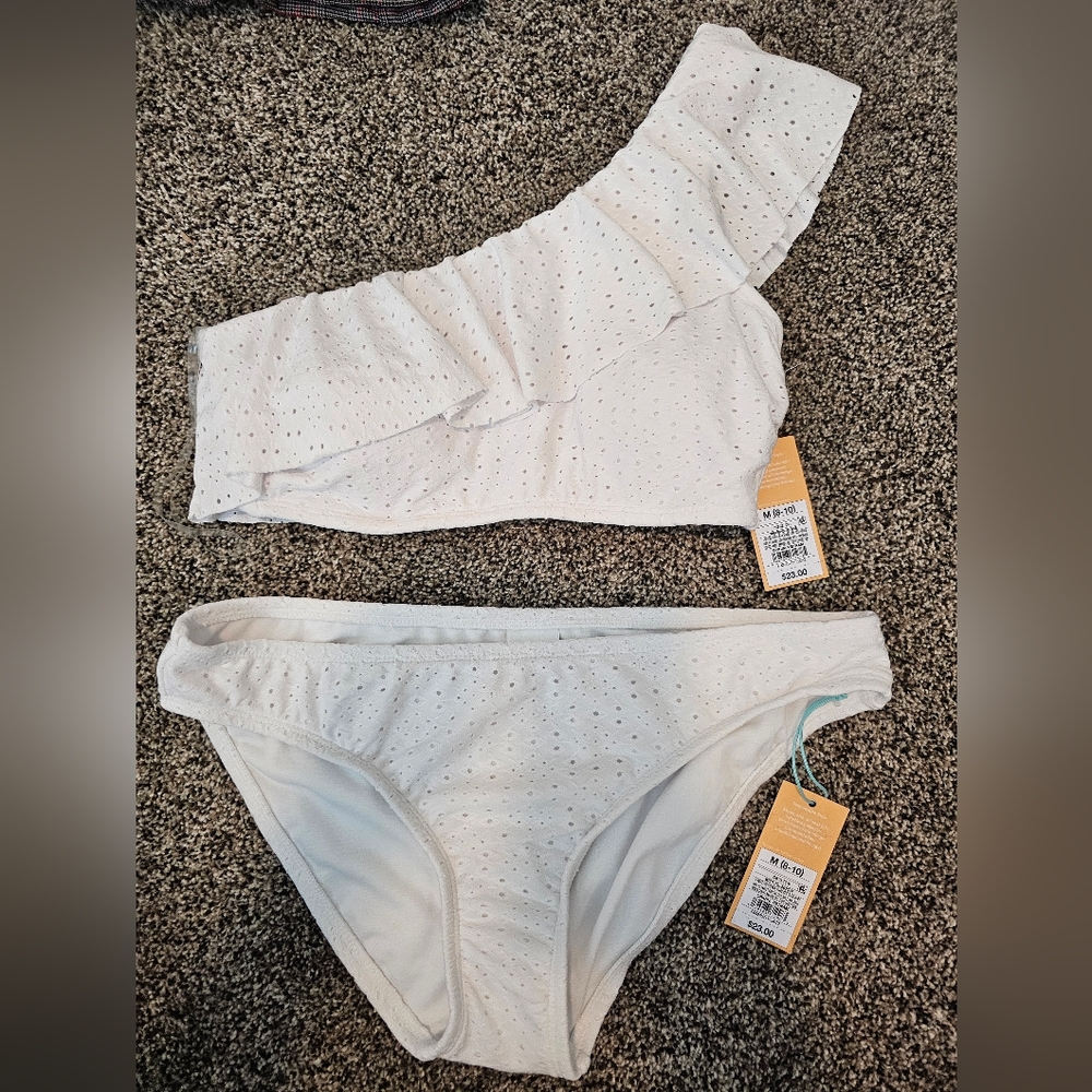 Kona Sol, White One-Shoulder Bikini Set